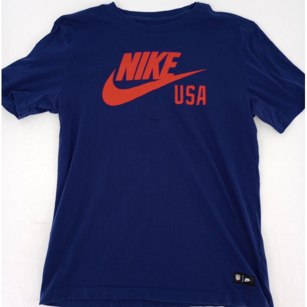 Nike T-Shirt‎ Mens Medium Blue USA Graphic Logo Short Sleeve Cotton Tee